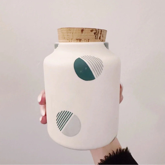 The Granite Seed Jar Cork Top Porcelain Vase Storage Kitchen - Picture 4 of 4